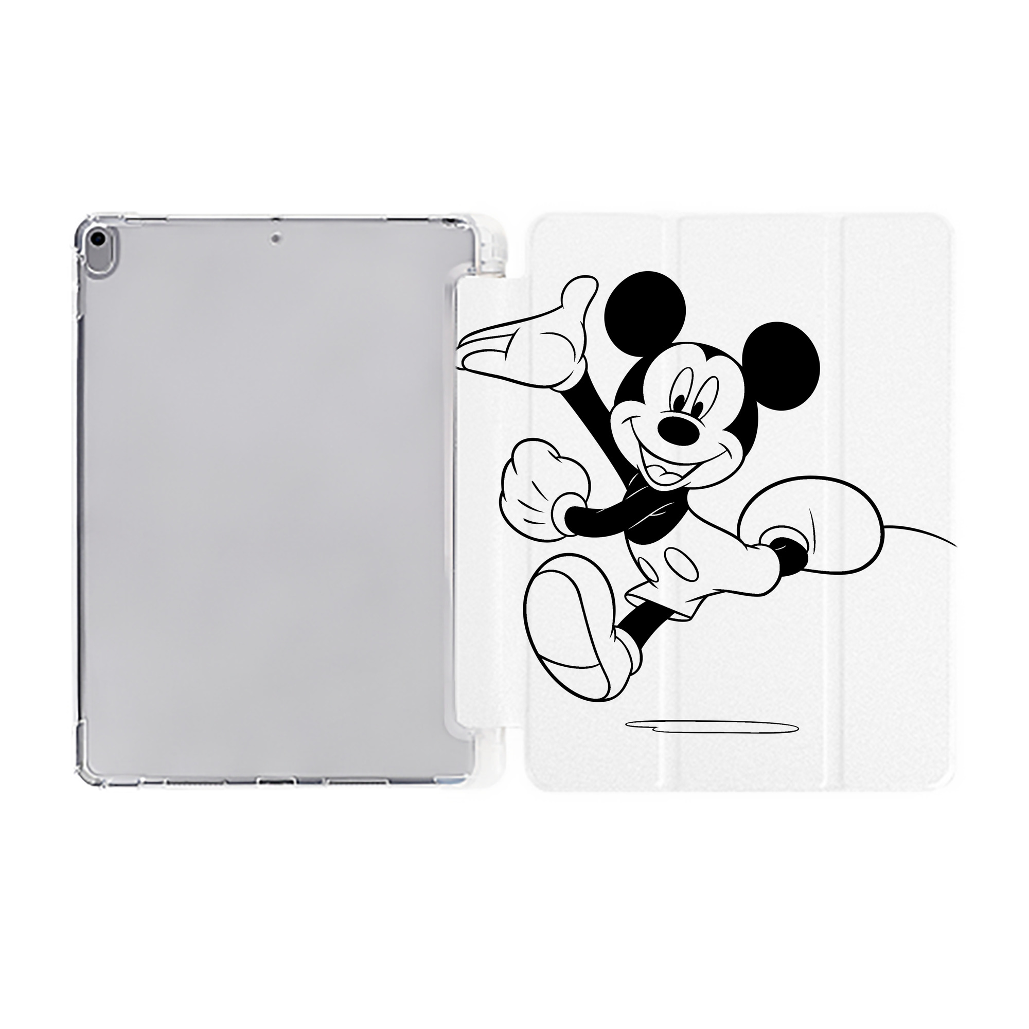 （画像用） ミッキーマウス Mickey Mouse IPad ケース ペン収納付き 三つ折りスタンド PUレザー×シリコン 対応機種9.5/10.5/10.9インチ